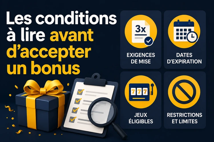 Les conditions à lire avant d'accepter un bonus