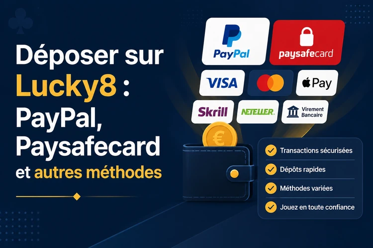 Déposer sur Lucky8: PayPal, Paysafecard et autres méthodes